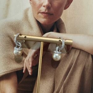 Nordstrom Silver and Pearl Drop Earrings